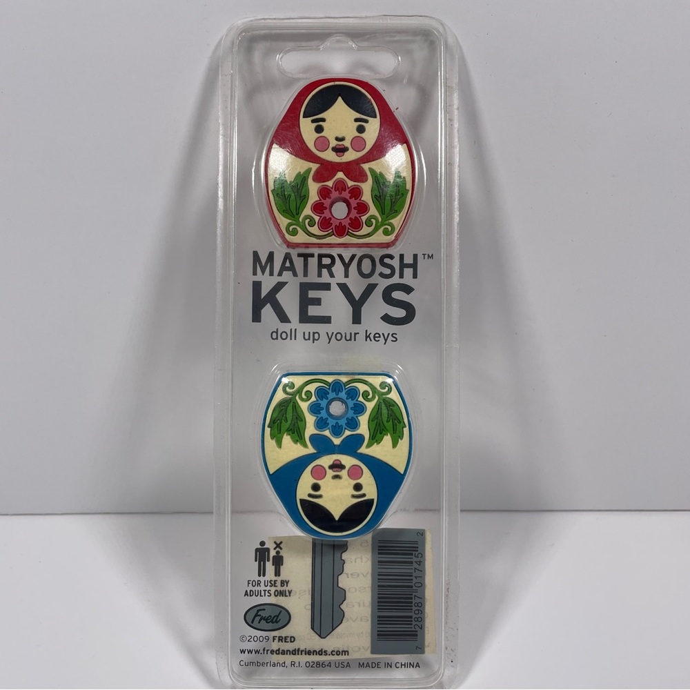 Genuine Fred & Friends Novelty Matryoshka Key Cap Cover Pair - Doll Up Your Keys